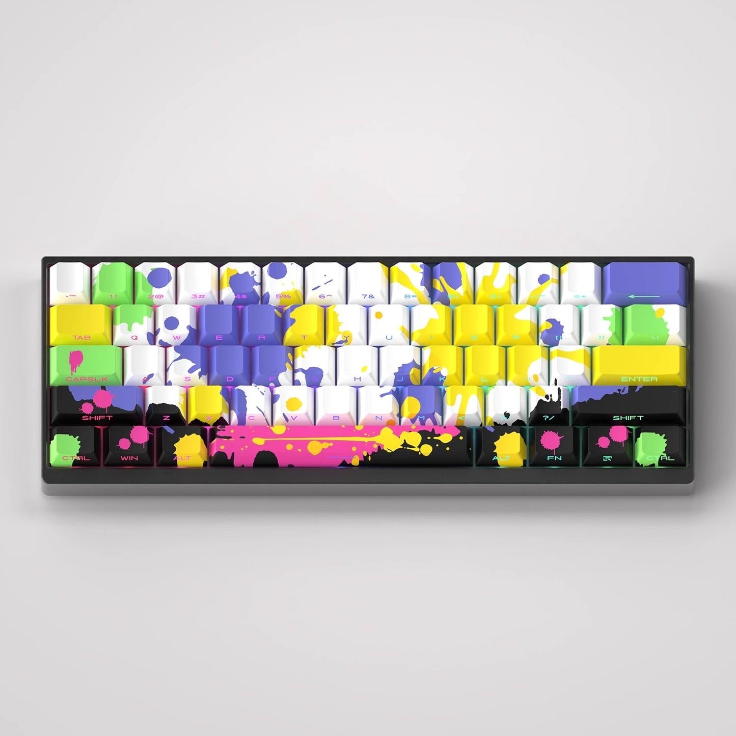 YMDK Graffiti Keycaps Full Set 131 Keys Trendy Colorful Creative Custom Keycap Cherry Profile Sidelit Dye Sub for MX Mechanical Keyboard