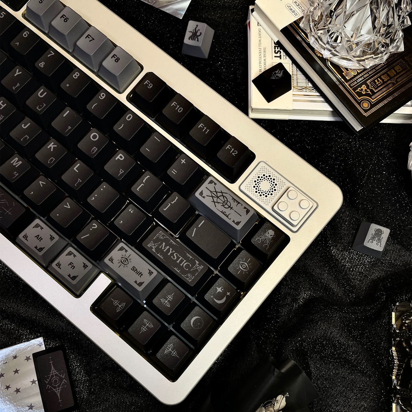 YMDK 143 key Occult Theme Keycaps PBT Cherry Profile Five-sided Dye Sub Custom Keycap for 61/68/75/87/98/104/108 MX Mechanical Keyboard