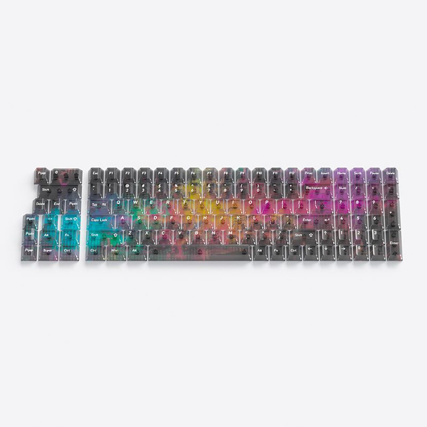 YMDK 115 Keycaps Milk Grapes Jelly Cola Color Gradient Frosted Cherry Profile Shine Through PC Keycaps for 61/64/68/84/87/96/104/108 MX Mechanical Keyboard