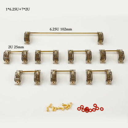 YMDK V3 PCB Mounted Screw-in Stabilizers(Gold Plate Clear Or Black-Clear/Modifying Keys)
