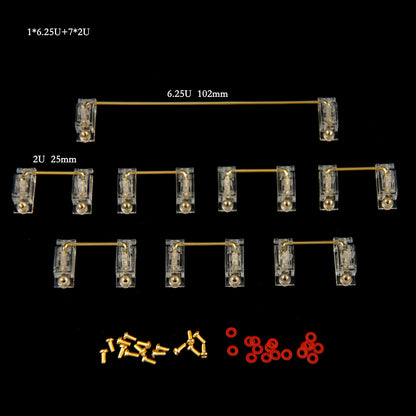 YMDK V3 PCB Mounted Screw-in Stabilizers(Gold Plate Clear Or Black-Clear/Modifying Keys)