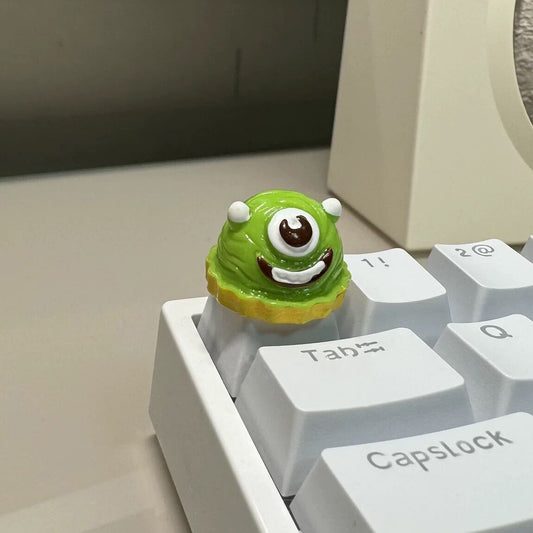 YMDK Small Monster Keycaps Cartoon One-eyed Beast Cute Personalised Key cap for  MX Switches Mechanical Keyboard