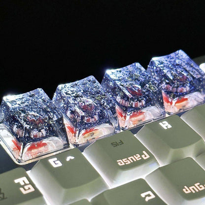 YMDK Translucent Shell Paper Personalized Keycaps Cool Shiny Novel Creative Key Caps Resin Keycap for MX Mechanical Keyboard