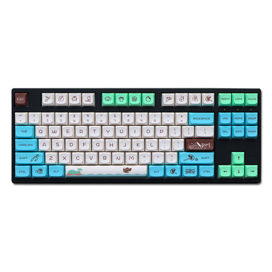 YMDK 147 Keys Animal Forest Theme Keycaps XDA Profile PBT Dye Sub Top Print Keycap for 61/84/87/104/108 MX Mechanical Keyboards