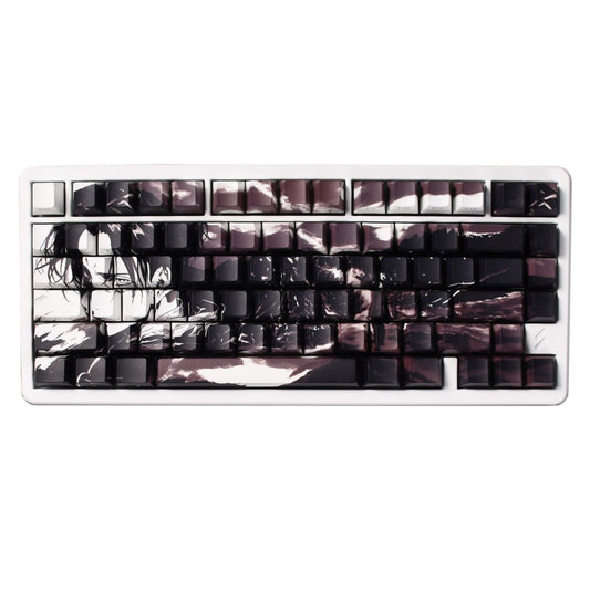 YMDK Captain Theme Keycaps 134 Keys Cherry Profile Side Print Sidelit PBT Dye Sublimation for Mechanical Keyboard