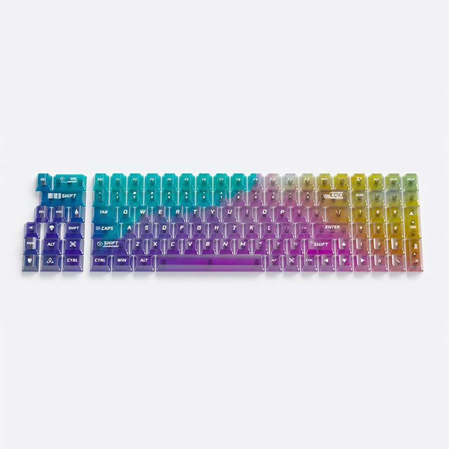 YMDK 115 Keycaps Milk Grapes Jelly Cola Color Gradient Frosted Cherry Profile Shine Through PC Keycaps for 61/64/68/84/87/96/104/108 MX Mechanical Keyboard