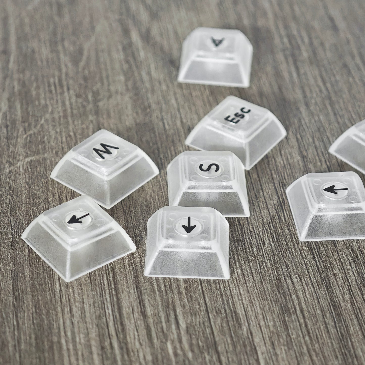 YMDK UV Print DSA WASD Arrow ESC Keycap 1.25mm ABS Transparent For MX Switches Keyboard