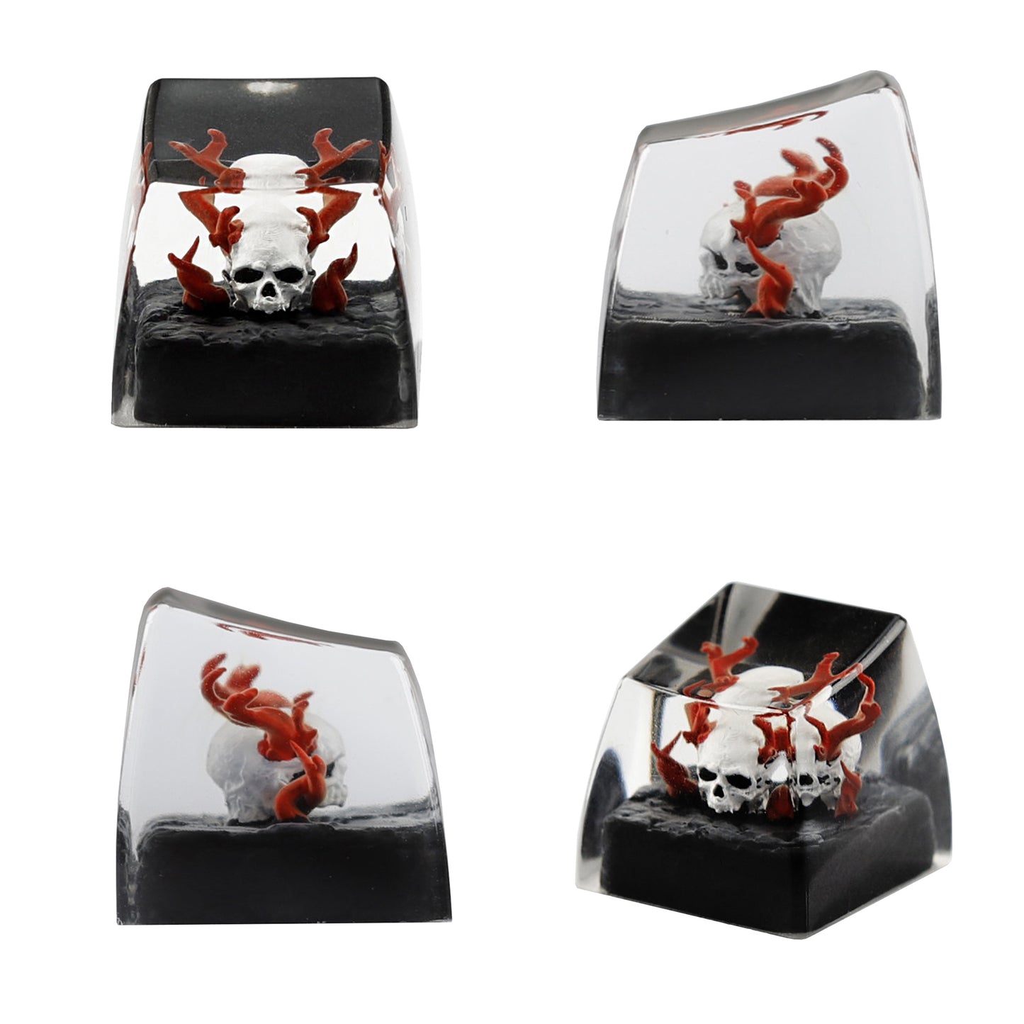 YMDK Resin Skull Personalized Keycaps Creative Homemade Custom Keycaps for MX Mechanical Keyboard