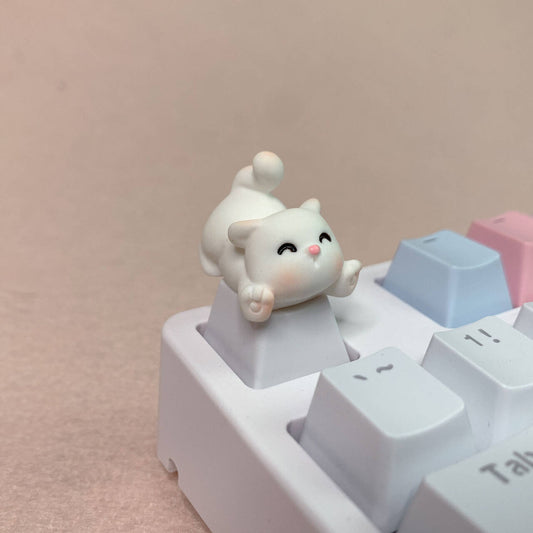 YMDK Running Cute Kitten Personality Keycaps Creative Interesting Beautiful ABS Keycaps for MX Mechanical Keyboard