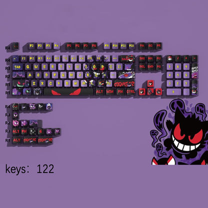 YMDK Evil Coal Ball Theme Complete Set Keycaps Cartoon Simple Keycap Four-sided Light-transmitting PBT Dye Sub Key Caps OEM Profile for MX Mechanical Keyboard