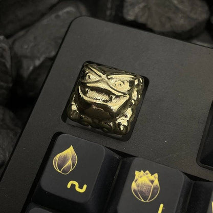 YMDK Strange Frog Personality Keycaps Novel Creative Keycaps Pure Copper Handmade Keycaps for MX Mechanical Keyboard