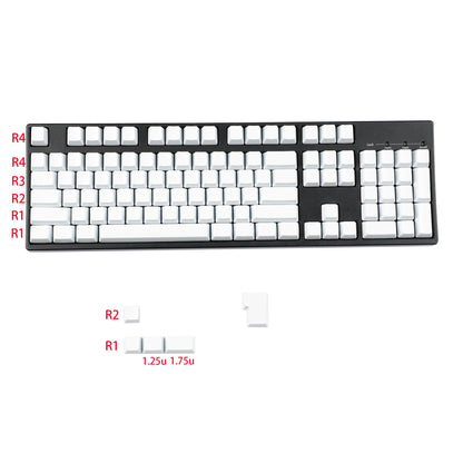 YMDK 108 Keys Black White Blank ABS Spray-painted OEM XDA Profile Keycaps for MX Mechanical Keyboards DIY Laser Engraving