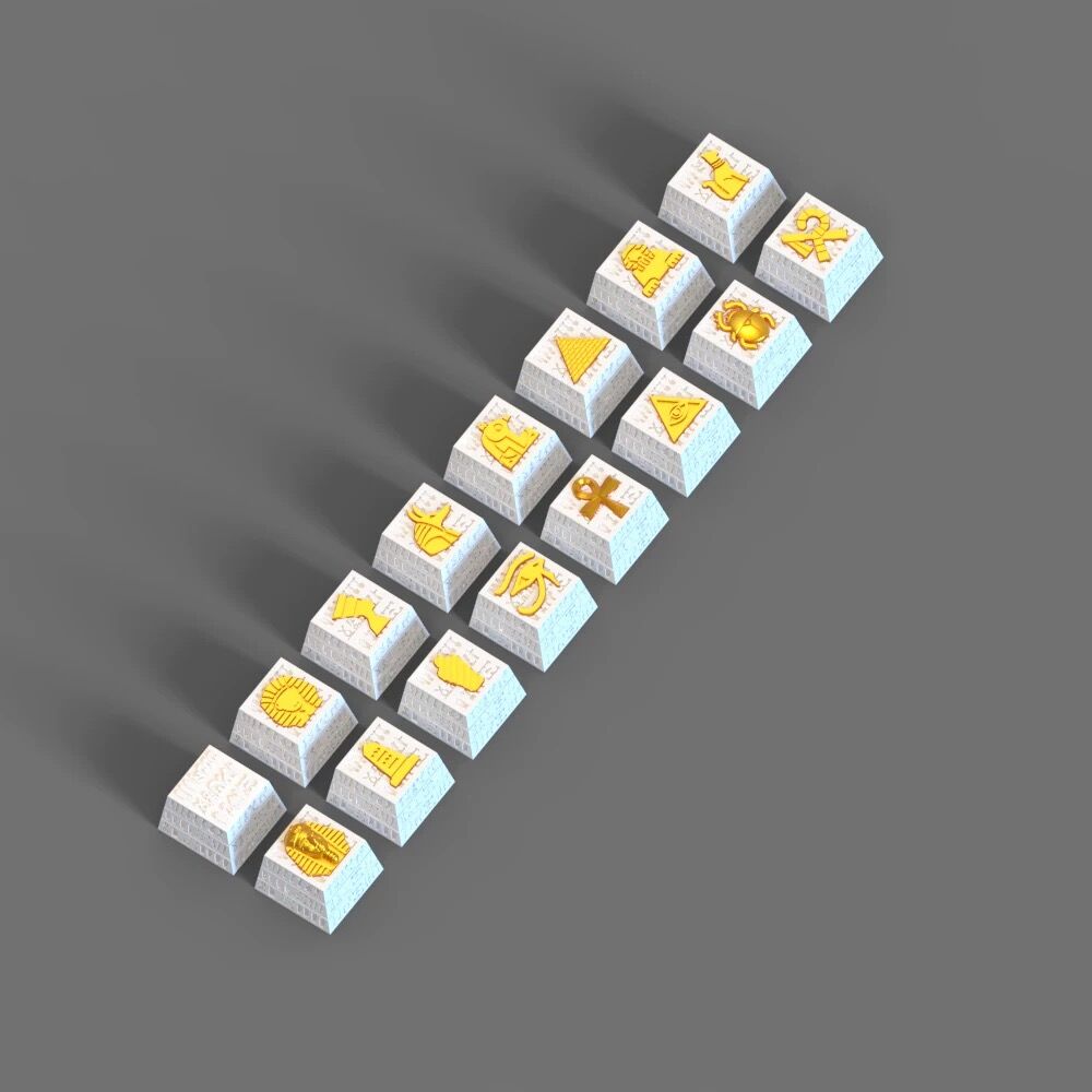 YMDK Egyptian White Personalized Keycaps Creative Resin for MX Switches Mechanical Keyboard