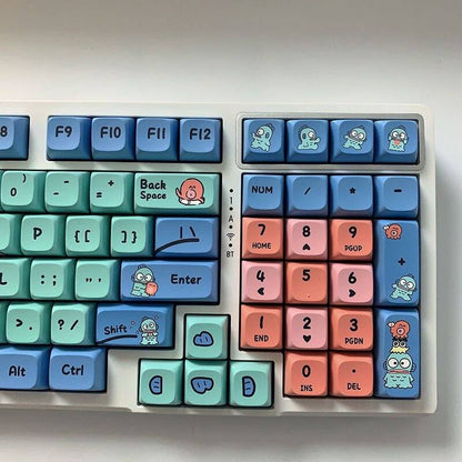 YMDK Ugly Fish Keycaps Full Set 133 Keys Creative Cute Interesting Keycap Dye Sub PBT XDA Profile Custom Key Caps for MX Mechanical Keyboard