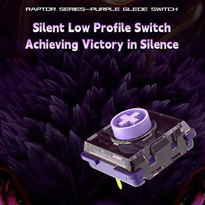 Kailh Purple Iris Silent Mini Low Profile Switches 1353 Series Linear Fast Actuation 3-Pin for HITBOX Low Profile Keyboards