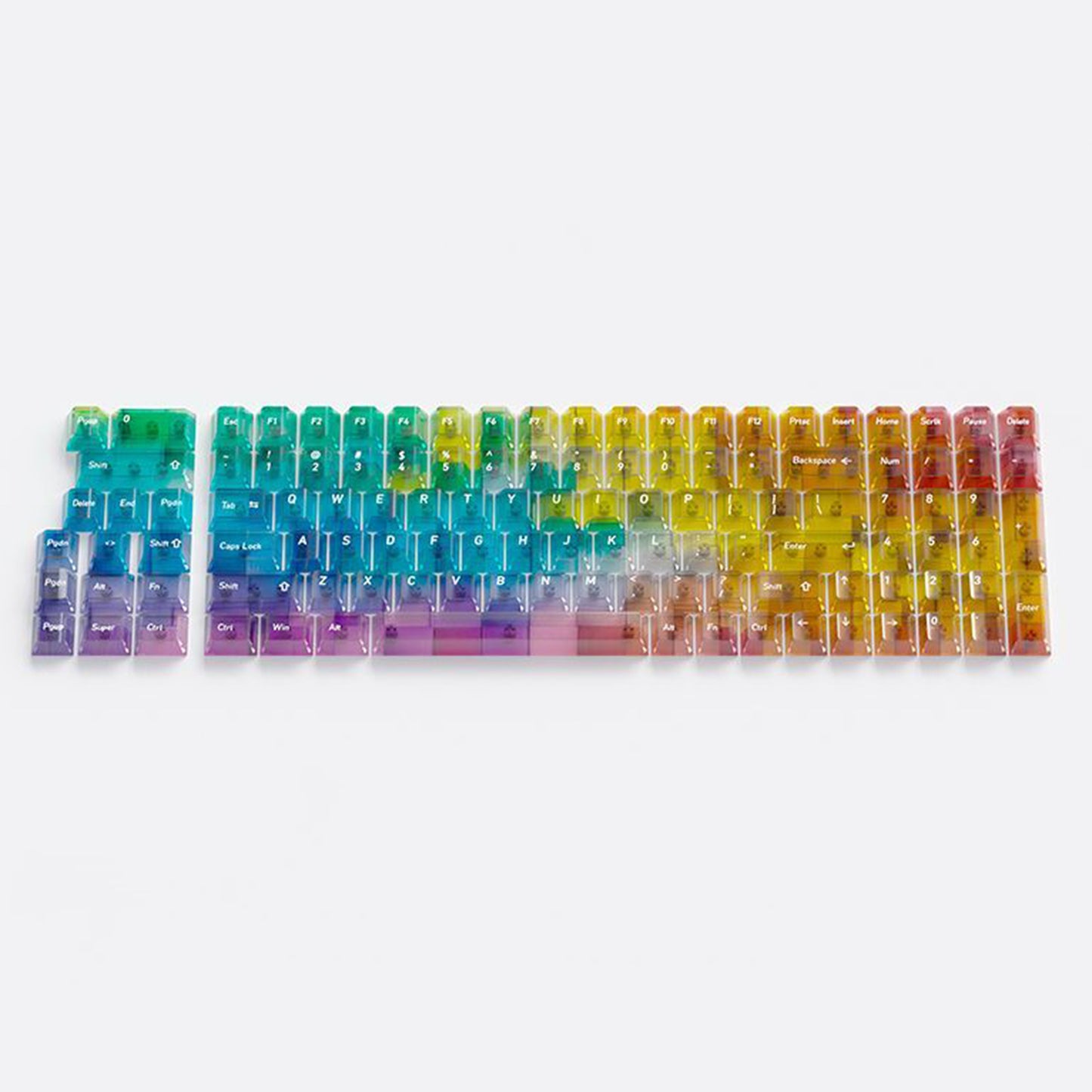 YMDK 115 Keycaps Milk Grapes Jelly Cola Color Gradient Frosted Cherry Profile Shine Through PC Keycaps for 61/64/68/84/87/96/104/108 MX Mechanical Keyboard