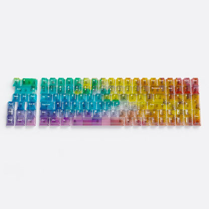 YMDK 115 Keycaps Milk Grapes Jelly Cola Color Gradient Frosted Cherry Profile Shine Through PC Keycaps for 61/64/68/84/87/96/104/108 MX Mechanical Keyboard