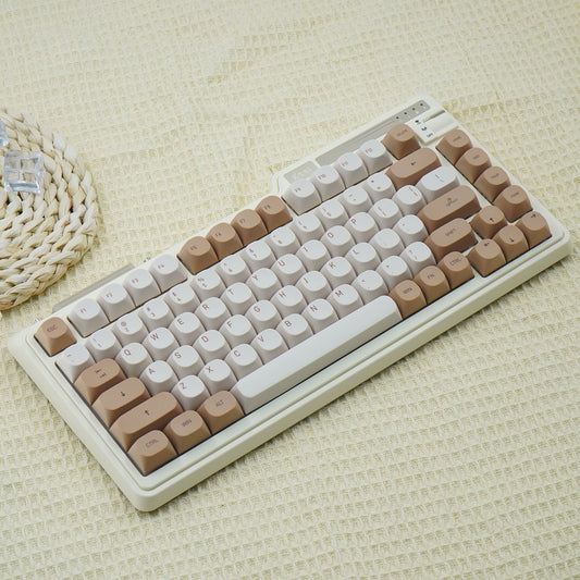 YMDK Tiramisu Theme Keycaps Cute Foodie Small Cake Pattern PBT Full Set 119 key Dye Sub Custom MA Profile for MX Mechanical Keyboard