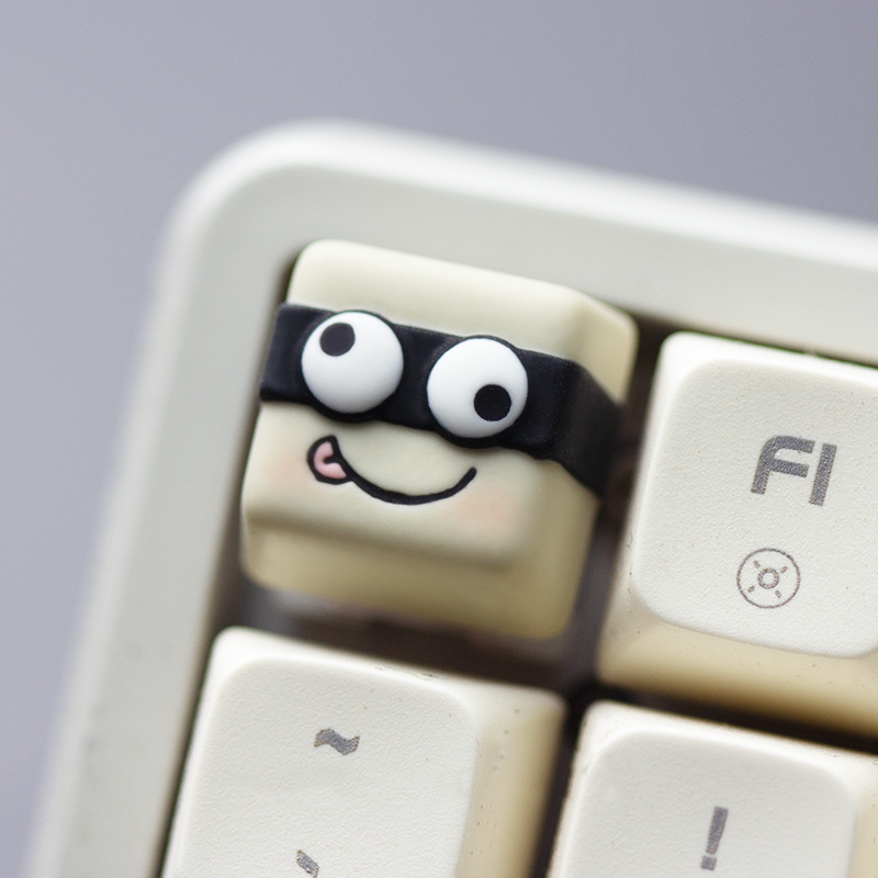 YMDK Funny Expression Personality Keycaps Cute Interesting keycap Homemade Resin Key Caps for MX Mechanical Keyboard