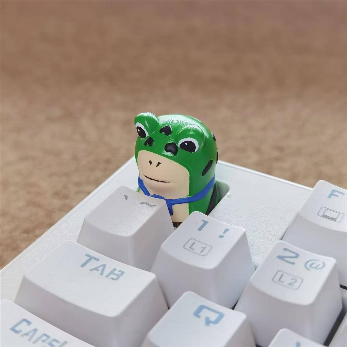 YMDK Frog Personality Keycaps Cute Interesting Keycap Homemade Resin Key Caps for MX Mechanical Keyboard