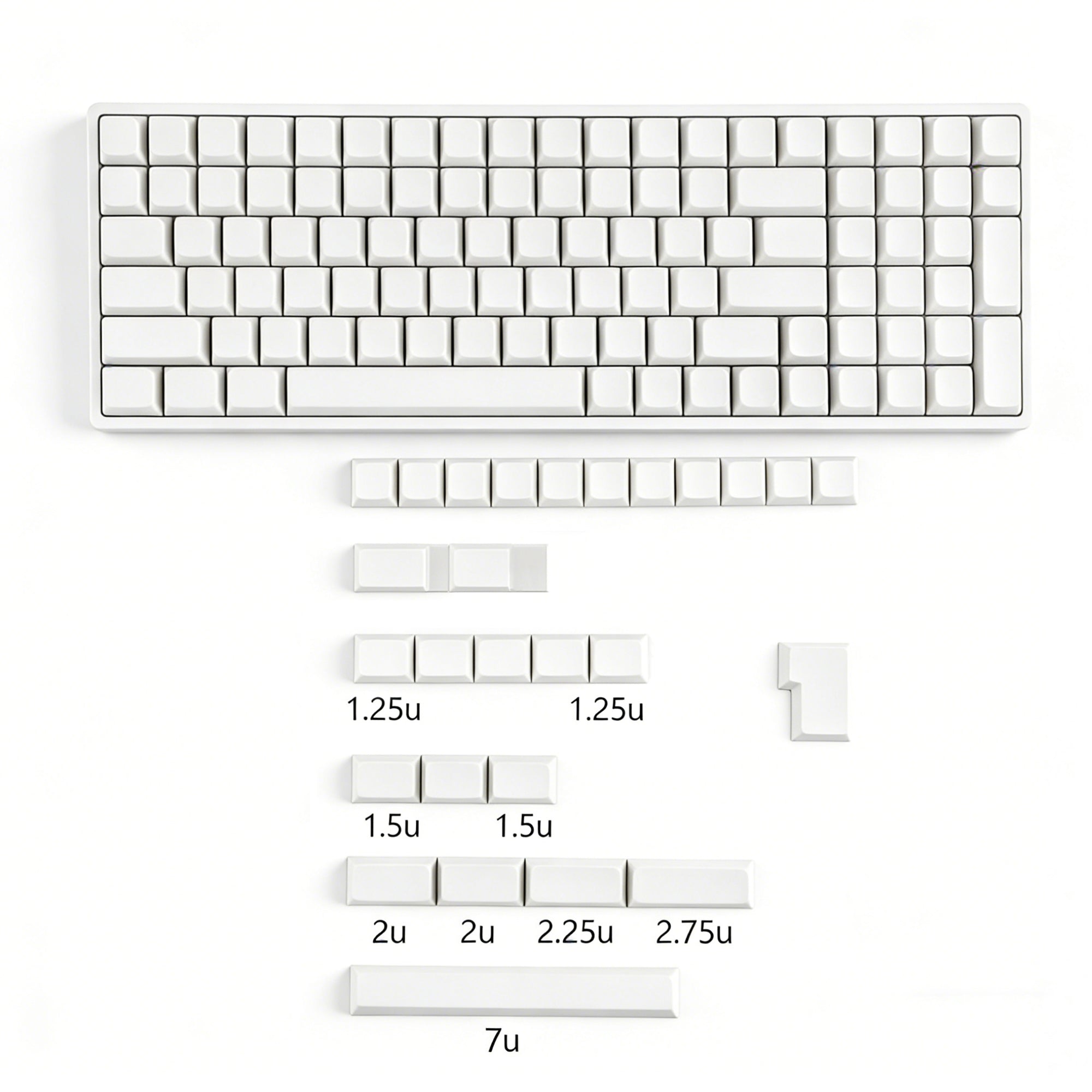 YMDK 127 Key Black White Blank ZDA XDA V2 Keycaps PBT Keycap for MX Ke