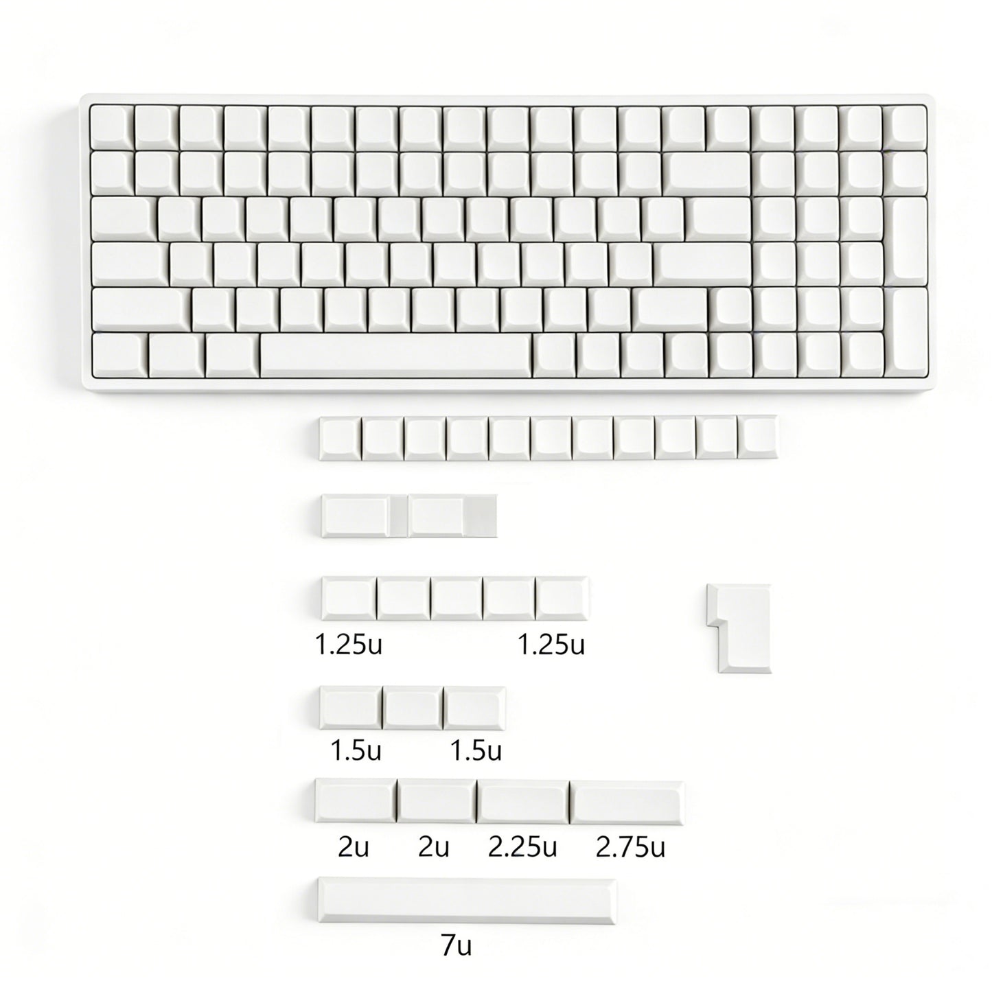 YMDK 127 Key Black White Blank ZDA XDA V2 Keycaps PBT Keycap for MX Keyboard 104 87 61 Melody 96 KBD75 ID80 GK64 SP84