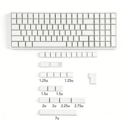 YMDK 127 Key Black White Blank ZDA XDA V2 Keycaps PBT Keycap for MX Keyboard 104 87 61 Melody 96 KBD75 ID80 GK64 SP84