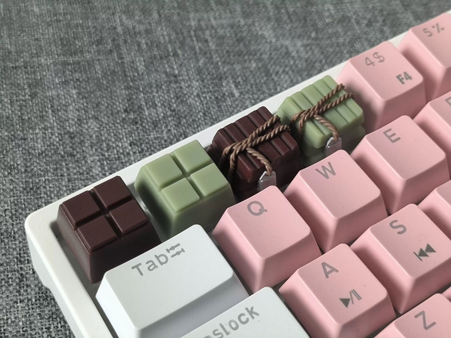 YMDK Chocolate Theme Gourmet Keycaps Simulation Cute Key Cap Resin for Mechanical Keyboard