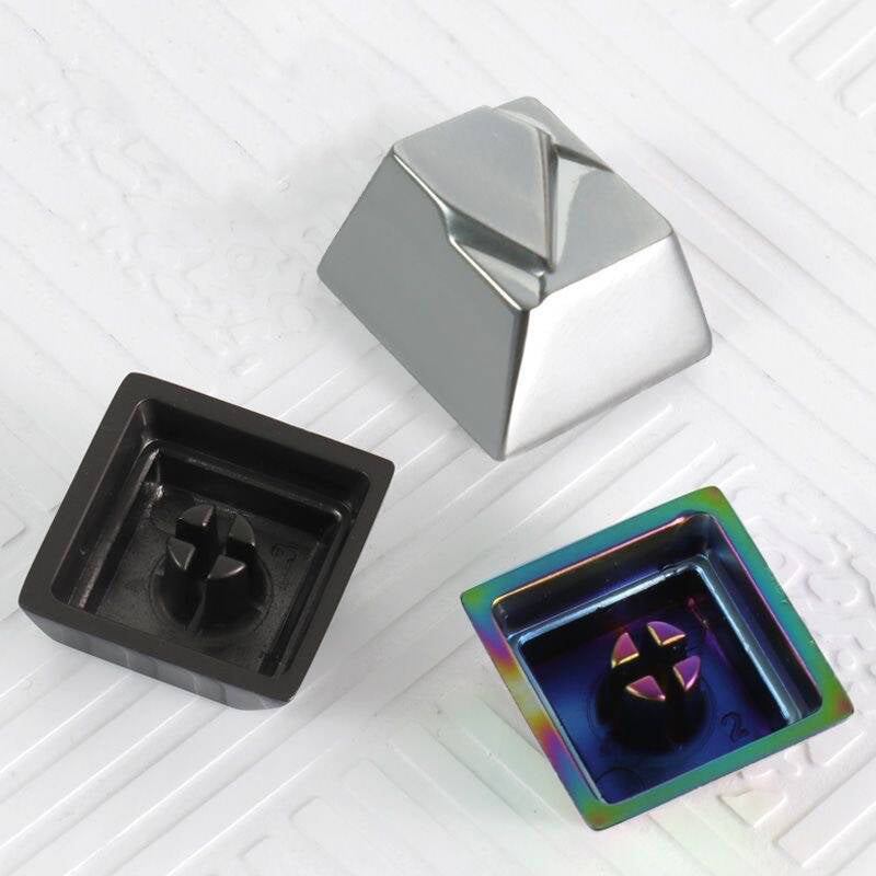 YMDK Metal CNC Cut Personalized Keycaps Creative Cool PVD Electroplating Process Multi-color for MX Mechanical Keyboard