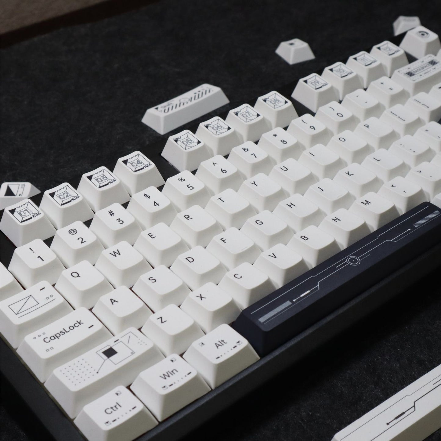 YMDK 139 keys Virtual Space Theme Keycaps PBT Dye Sub Cherry Profile Custom Keycap for 61/68/75/87/98/104/108 MX Mechanical Keyboard