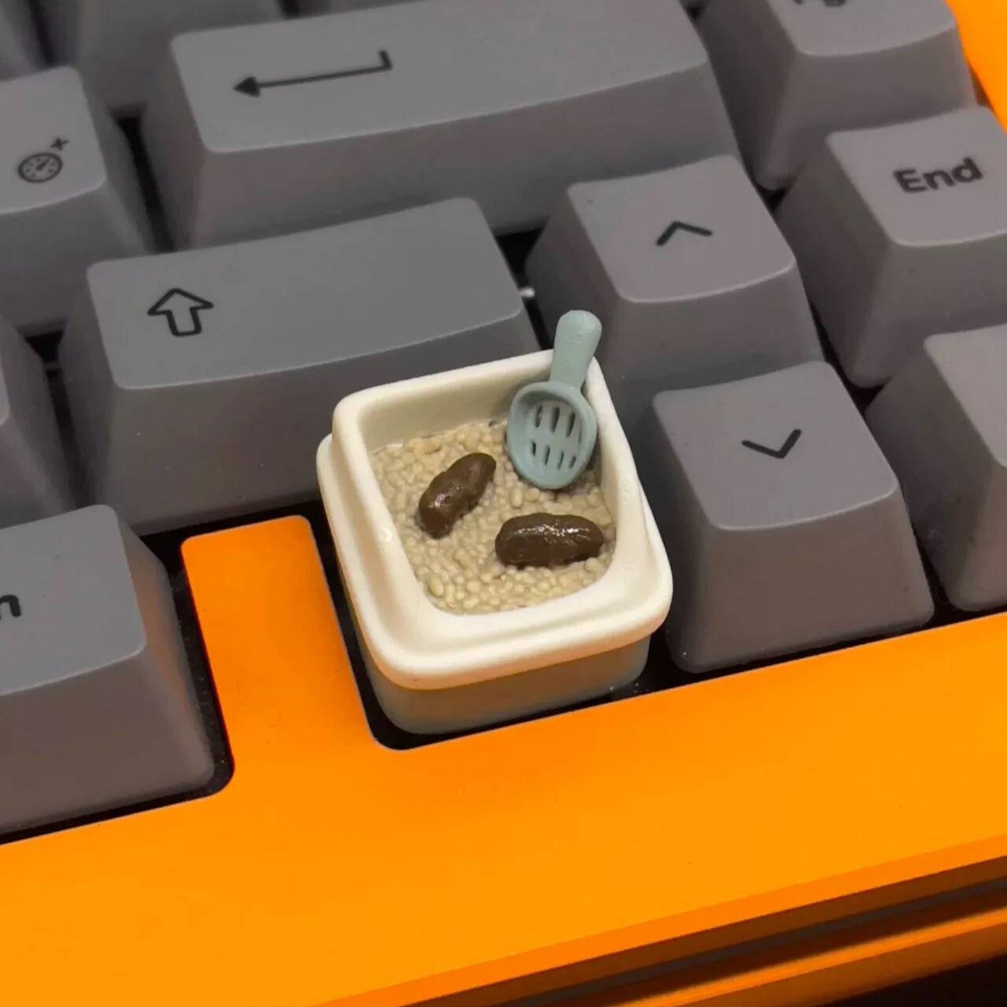 YMDK Cat Litter Box Keycaps Cat Poop Shoveler Funny Creative Key Cap for MX Switches Mechanical Keyboards