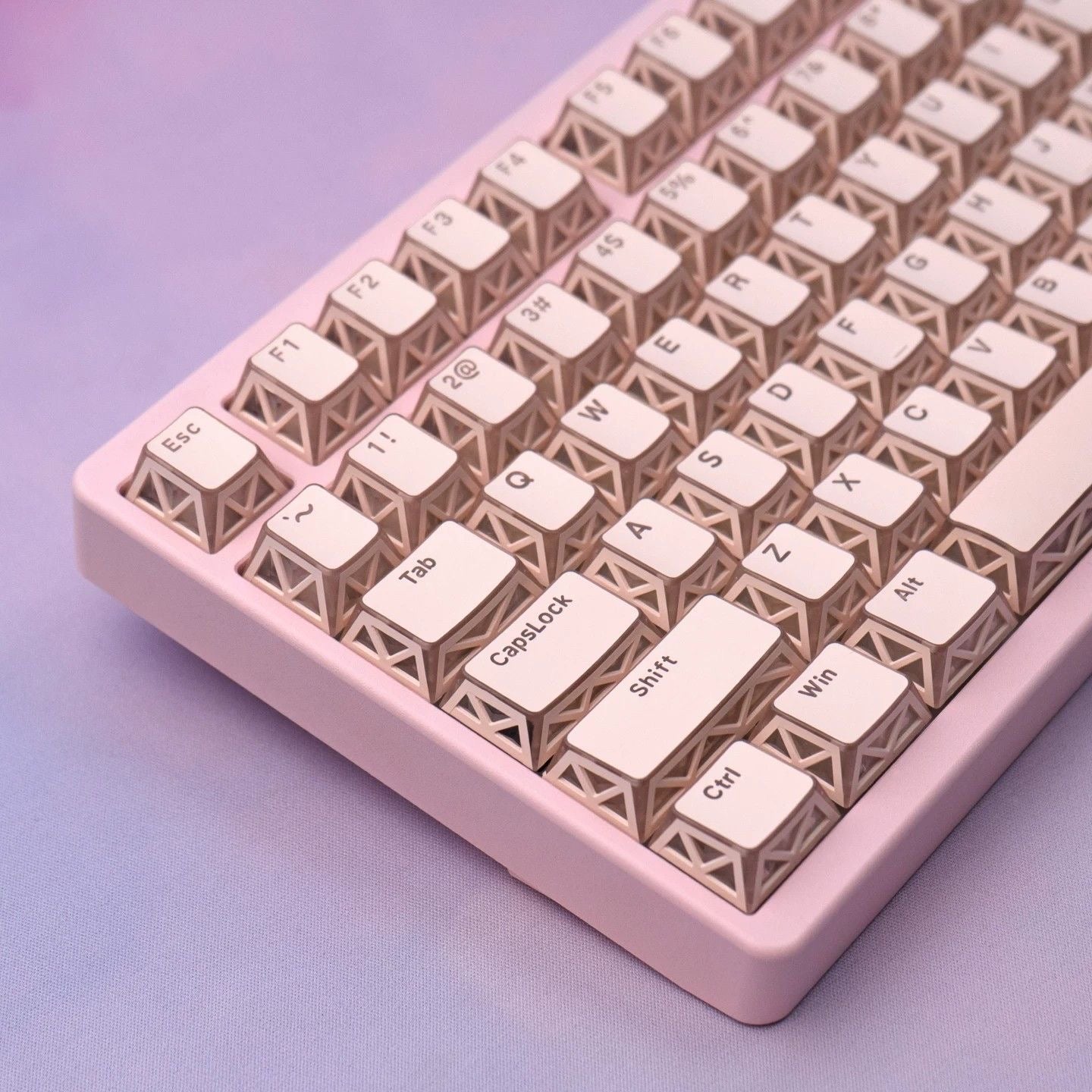 YMDK 130 Keys Imperial Light Theme White Backlit Shine Through Cherry Profile Keycaps for 68/75/87/98/104/108 MX Mechanical Keyboards