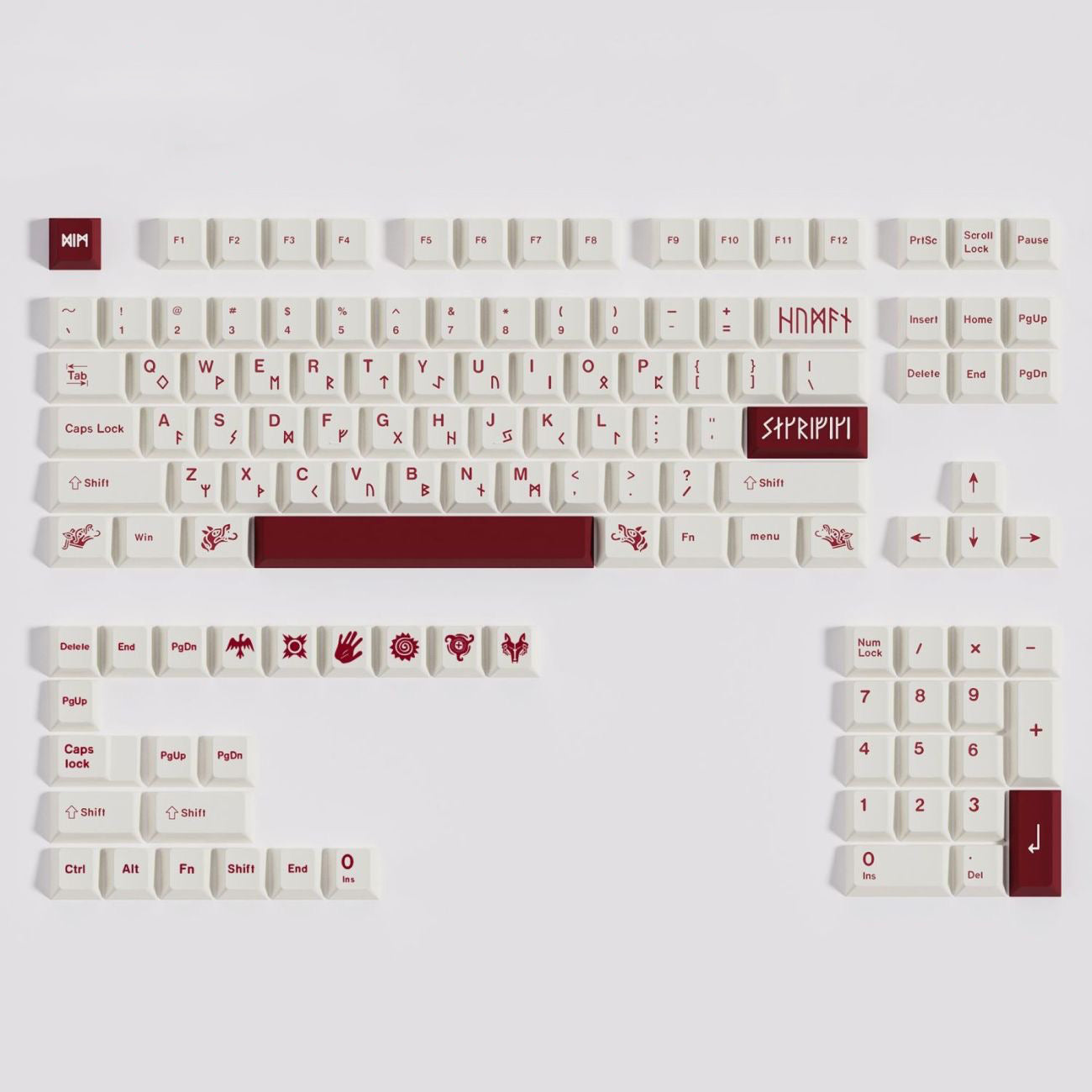 Blood Sacrifice Theme 125 keys Keycaps Cherry Profile PBT Dye Sub Top Print Keycap for 61/64/75/87/98/104/108 MX Gaming Mechanical keyboard