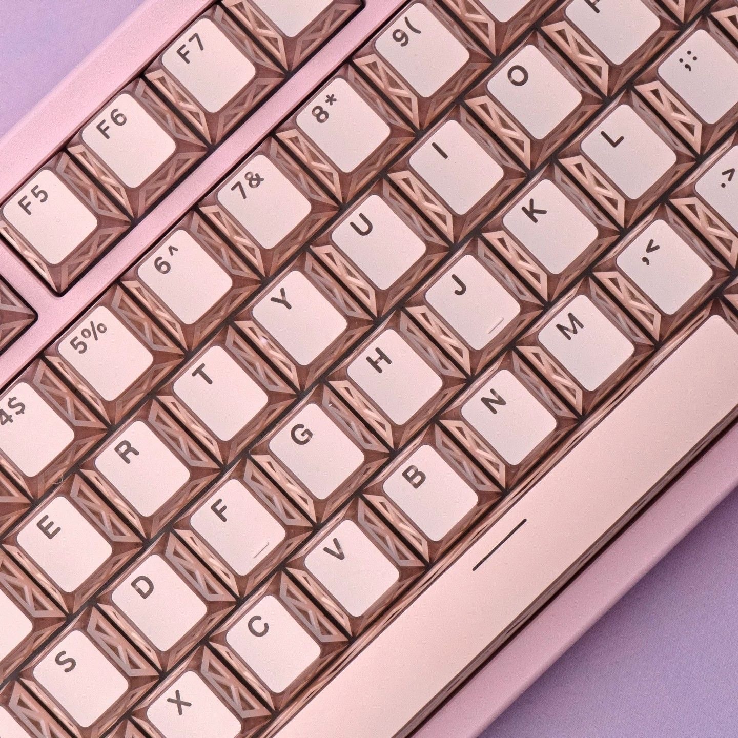 YMDK 130 Keys Imperial Light Theme White Backlit Shine Through Cherry Profile Keycaps for 68/75/87/98/104/108 MX Mechanical Keyboards