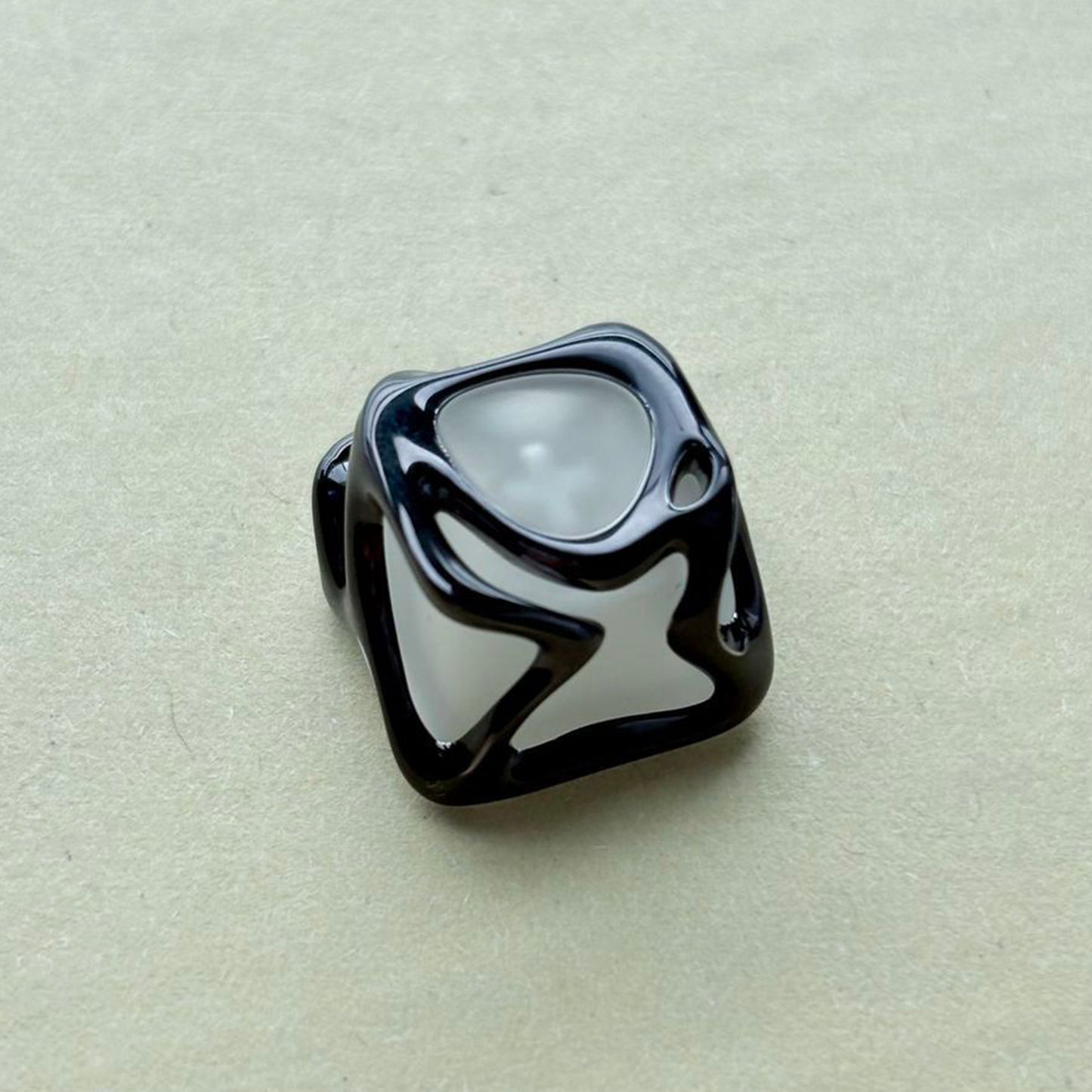 YMDK Organic Hollow Artisan Keycap, Twisted Fluid Shape ABS Electroplated Custom Key Cap for Mechanical Keyboard