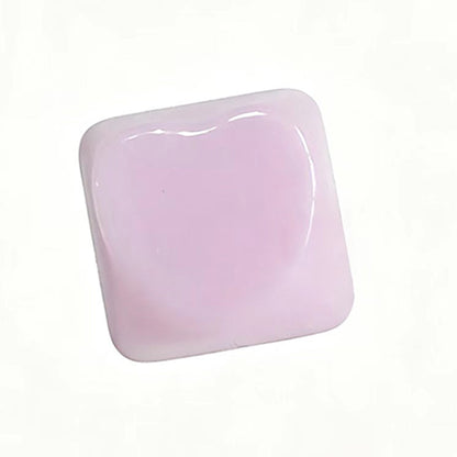 YMDK Heart-shaped PBT PC Blank Color Pink White Red Green Blue Yellow Purple 1u Cute Keycaps DIY(Blank PBT 1.6mm)