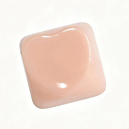YMDK Heart-shaped PBT PC Blank Color Pink White Red Green Blue Yellow Purple 1u Cute Keycaps DIY(Blank PBT 1.6mm)