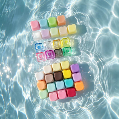 YMDK Heart-shaped PBT PC Blank Color Pink White Red Green Blue Yellow Purple 1u Cute Keycaps DIY(Blank PBT 1.6mm)