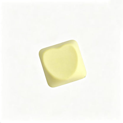 YMDK Heart-shaped PBT PC Blank Color Pink White Red Green Blue Yellow Purple 1u Cute Keycaps DIY(Blank PBT 1.6mm)