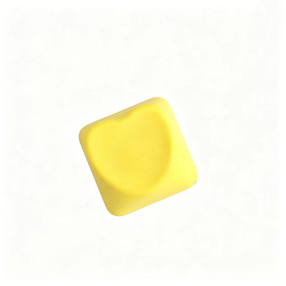 YMDK Heart-shaped PBT PC Blank Color Pink White Red Green Blue Yellow Purple 1u Cute Keycaps DIY(Blank PBT 1.6mm)