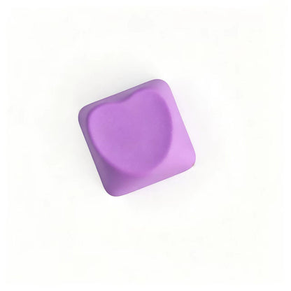 YMDK Heart-shaped PBT PC Blank Color Pink White Red Green Blue Yellow Purple 1u Cute Keycaps DIY(Blank PBT 1.6mm)