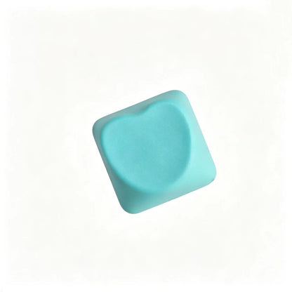 YMDK Heart-shaped PBT PC Blank Color Pink White Red Green Blue Yellow Purple 1u Cute Keycaps DIY(Blank PBT 1.6mm)