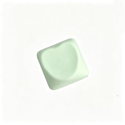 YMDK Heart-shaped PBT PC Blank Color Pink White Red Green Blue Yellow Purple 1u Cute Keycaps DIY(Blank PBT 1.6mm)
