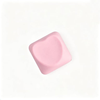 YMDK Heart-shaped PBT PC Blank Color Pink White Red Green Blue Yellow Purple 1u Cute Keycaps DIY(Blank PBT 1.6mm)