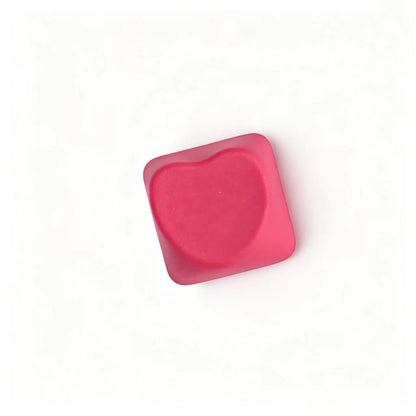 YMDK Heart-shaped PBT PC Blank Color Pink White Red Green Blue Yellow Purple 1u Cute Keycaps DIY(Blank PBT 1.6mm)