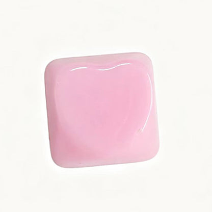 YMDK Heart-shaped PBT PC Blank Color Pink White Red Green Blue Yellow Purple 1u Cute Keycaps DIY(Blank PBT 1.6mm)
