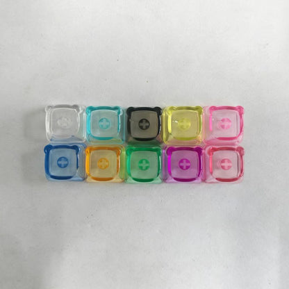 YMDK PC Cute Bear Head Blank Color Pink White Red Green Blue Yellow Purple 1u Keycaps DIY(Blank PC Material)
