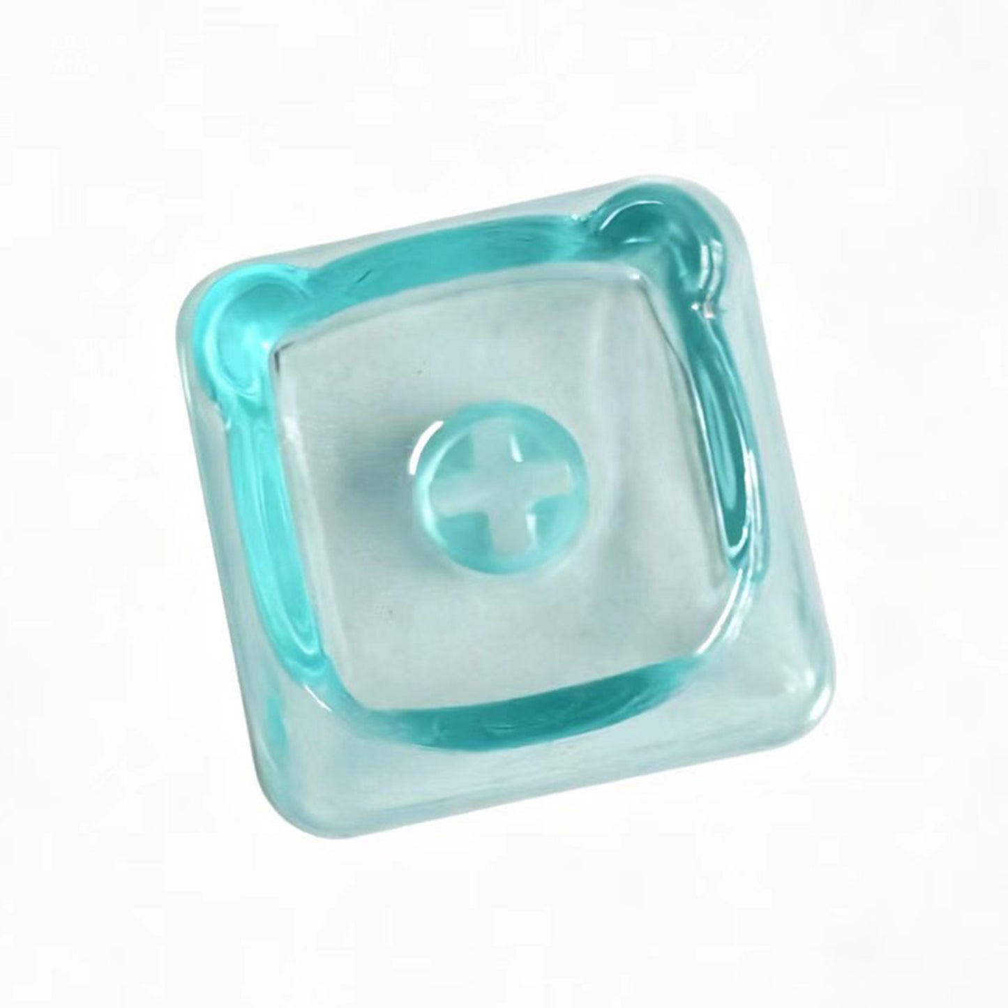 YMDK PC Cute Bear Head Blank Color Pink White Red Green Blue Yellow Purple 1u Keycaps DIY(Blank PC Material)