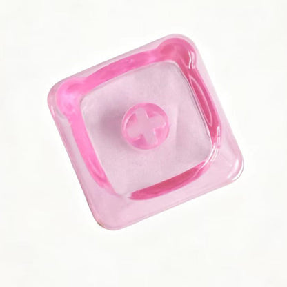 YMDK PC Cute Bear Head Blank Color Pink White Red Green Blue Yellow Purple 1u Keycaps DIY(Blank PC Material)