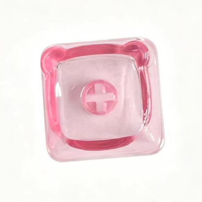 YMDK PC Cute Bear Head Blank Color Pink White Red Green Blue Yellow Purple 1u Keycaps DIY(Blank PC Material)